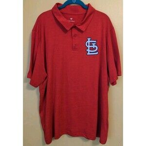 Men's Fanatics Red St. Louis Cardinals Raglan Polo Sz. 3XL MLB Authentic
